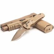SIG36333 Hogue SIG K320A – Couteau Automatique Lame Acier CPM S30V Serr Manche Polymer Tan USA - Livraison Gratuite