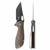 SKW67506 Skallywag Mudskipper Brown | Lame Tanto Modifiée Acier 14C28N | Manche Micarta Brun | Liner Lock | Clip Livraison Gratuite