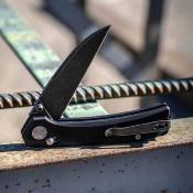 SKW67512 Skallywag Tactical Porpoise Wharncliffe – Couteau pliant Crossbar Lock Lame Acier N690 Black PVD Manche Black G10 - Livraison Gratuite