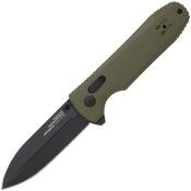 SOG12610257 — Couteau SOG Pentagon XR Lock Lame Acier CTS-XHP Spear Point Noire Manche G10 Vert OD Thumb Stud Livraison Gratuite