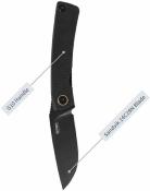 SRM105MGB SRM Knives 105M&#8209;GB Air – Couteau Pliant Lame Acier 14C28N Black Linerlock Manche G10 Noir – Livraison Gratuite