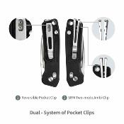 SRM7229GB SRM Scout Black | Lame Drop Point Acier Sandvik 14C28N | Manche G10 Noir Ambi Lock - Livraison Gratuite