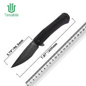 T1024A3 Couteau Tenable Kratos Pliant Drop Point Acier Nitro-V Manche G10 Black&Purple Sécurité Liner Lock - Livraison Gratuite 
