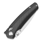 T2109V1 Couteau Tenable Raven Pliant Drop Point Acier 14C28N Manche Carbone Sécurité Cross Bar Lock - Livraison Gratuite 