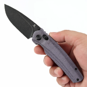 T2109V7 Couteau Tenable Raven Purple Cross Bar Lock Lame Acier 14C28N Blackwash Manche Micarta - Livraison Gratuite