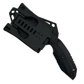 TKF3S06 Takumitak Muted Tanto – Couteau lame fixe acier 3Cr13 tanto manche FRN noir sculpté + plaquettes coyote, étui FRN MOLLE – Livraison Gratuite