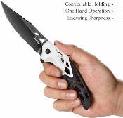 TVXW02WBKG Trivisa Leo-03BW – Couteau pliant Liner Lock Lame Acier K110 SW Manche Black/White G10 - Livraison Gratuite