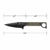 USMFIX3005GN Couteau Tactical fixe USMC  | Lame Spear Point  Acier 3Cr13 Manche Green Étui ABS - Livraison Gratuite