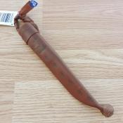 WJ23VISA10 Wood Jewel Finland – Couteau Fixe Scandinave | Lame Acier Carbone | Manche Bouleau | Étui Cuir - Livraison Gratuite 