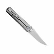 ZX34992A2  Kizer Feist 2 X-Series – Couteau pliant lame M390 Stonewashed Clip Point manche titane argent, Frame Lock, front flipper – Livraison Gratuite