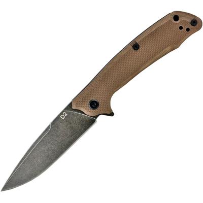 Couteau Tactical ABKT Tac Predator Desert Tan Lame Acier D2 Manche G-10 Linerlock Clip AB026T - Free Shipping