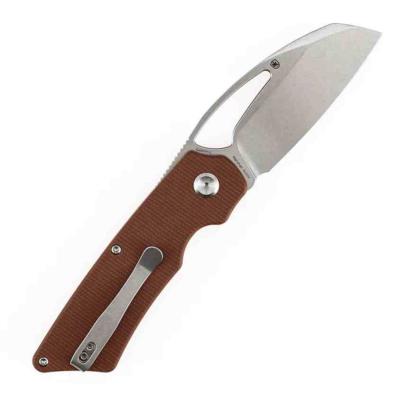 B3016a4 Couteau Goblin L Tenable Lame Acier 14C28N Sheepsfoot | Manche Plaquettes Brown Micarta | Liner Lock | Livraison Gratuite