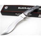 Couteau Kukri Gourka Lame Acier Chirurgical Manche Bois Etui Cuir Blackjack BJ065 - Free Shipping