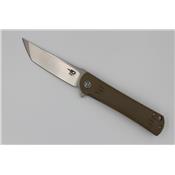 Couteau Bestech Knives Tanto Kendo Lame Acier D2 Manche Tan G-10 Linerlock BTKG06C1 - Free Shipping