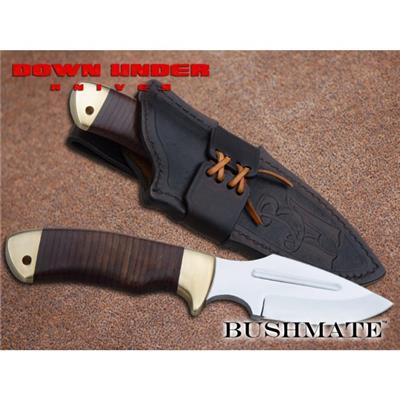 Couteau Bowie Down Under Knives Bushmate Acier 440C Manche Cuir Etui Cuir DUKBM - Free Shipping