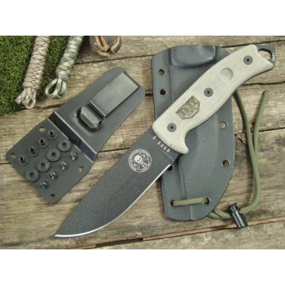 Couteau ESEE Model 5 Tactical Lame Acier Carbone 1095 Manche Micarta Etui Kydex Made In USA ES5PTG - Free Shipping