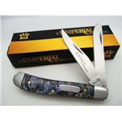 Couteau Canif 2 lames Schrade Knives Imperial Trapper Imitation Abalone Swirl IMP19PRT
