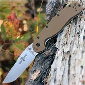 Couteau Ontario RAT1 D2 Lame Acier D2 Manche FRN Coyote Brown Linerlock ON8867CB - Free Shipping