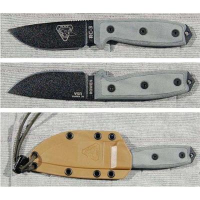 ESEE Knives RAT Cutlery RC-3 Knife w/ Molle Coyote COUTEAU DE COMBAT - RC3P - Made In USA