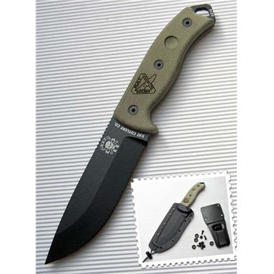 RC5PBK Couteau Esee Model 5 Black Lame Carbone 1095 Plain Manche Micarta Etui Kydex Made USA - Free Shipping