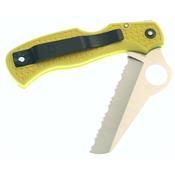 Couteau Spyderco Saver Salt Yellow Acier H2 Manche FRN Yellow Made In Japan SC118SYL - Free SHipping