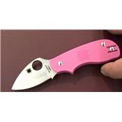 Couteau SPYDERCO SQUEAK Pink FRN Plain Folding Knife Acier N690CO Made In Italy SC154PPN - Free Shipping