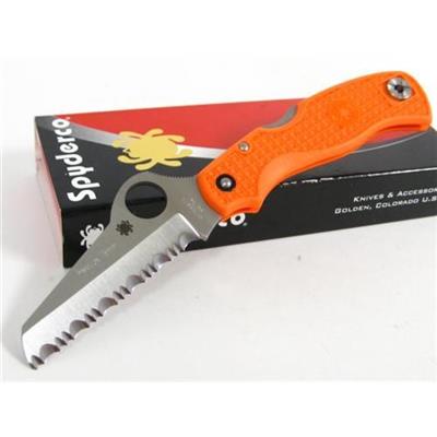 Couteau Spyderco Rescue 79mm Orange handles Lame Acier VG-10 Manche FRN Made In Japan SC45SOR - Free Shipping