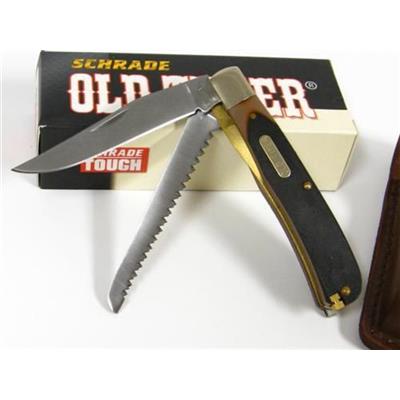 Couteau Schrade Old Timer Buzz Saw Trapper 2 Lames Acier 400 Manche Delrin SCH97OT - Free Shipping
