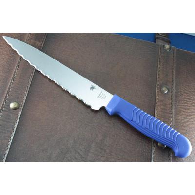 Couteau Spyderco Kitchen Utility Knife Serrated Acier MBS-26 Manche polypropylène Made In Japan SCK04SBL - Free Shipping