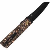 T2135A2 Couteau Kansept Higonokami | Lame Acier 154CM Black Reverse Tanto | Manche Copper Carbon Fiber | Liner Lock | Livraison Gratuite