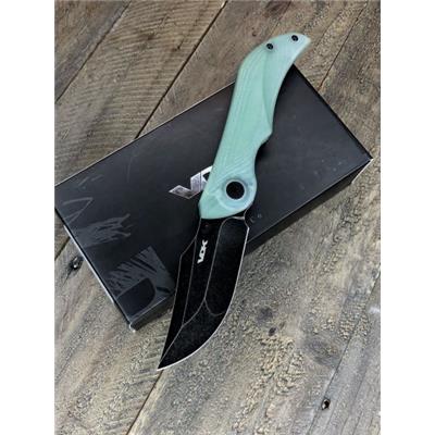 VDK028 Couteau VDK Knives Talisman Blue Jade Acier D2 Manche G-10 - Livraison Gratuite