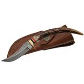 Couteau Lame en DAMAS 128 couches Manche en Bois de Cerf Spike DM1028 - Free Shipping
