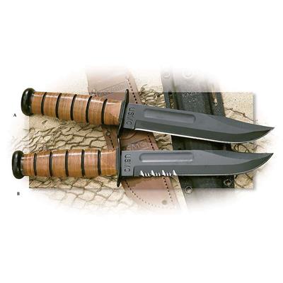 Couteau Short KA-BAR USMC Lame Acier Carbone 1095 Combo Edge USA KA1252 - LIVRAISON GRATUITE