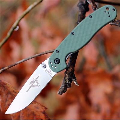 Couteau Ontario Rat II D2 OD Green Manche FRN Lame Acier D2 Linerlock Clip ON8828OD - Free Shipping