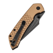 B1034H11 — Couteau Tenable Fenrir Lame Acier Nitro-V Blackwashed Harpoon Manche Aluminium Bronze Texture Fishscale Top Liner Lock Livraison Gratuite