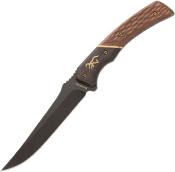 BR0394B Couteau Browning Hunter Series Lame Trailing Point Acier 440C Etui Cuir - Livraison Gratuite