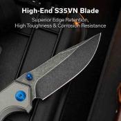 CE250931 — Couteau Civivi Elite Brova Top Liner Lock Lame Acier CPM S35VN Noir Manche Aluminium Gris Livraison Gratuite