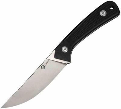 CIVC250401 — Couteau Fixe Civivi Carveth Lame Acier AEB-L Stonewash Manche Plaquettes Black G10 Housse Kydex Livraison Gratuite