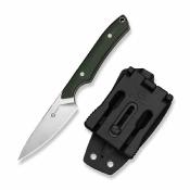CIVC250842 — Couteau Fixe Civivi High Grass Field Knife Lame Acier 14C28N Satiné Manche Plaquettes Green Canvas Micarta Housse Kydex Livraison Gratuite