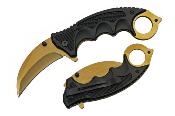 CN300497GD Lot de 3 Couteau Semi Automatique Gold Karambit Lame Acier Inox - Livraison Gratuite