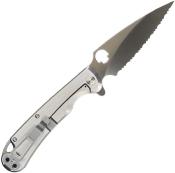 DGRF22FSSS Couteau Daggerr Zhalo tactique Lame Spear Point crantée Acier D2 Manche Acier brossé Frame Lock – Livraison Gratuite