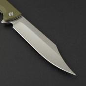 DGRTPFOLSW — Couteau Daggerr Knives Toothpick Linerlock Lame Acier 8Cr14MoV Clip Point Stonewashed Manche ABS Vert Olive Ouverture Flipper - Livraison Gratuite