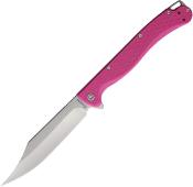 DGRTPFPKSW Couteau Daggerr Toothpick Pink Lame Clip Point Acier 8Cr14MoV Manche FRN Sécurité Liner Lock - Livraison Gratuite