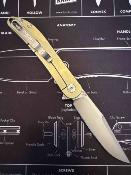 DTK4366GR  Dreamtech Titane Gold | Couteau Pliant Lame Clip Point Acier VG-10 Satin | Manche Gold Titane Frame Lock - Livraison Gratuite