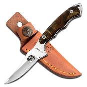 ER059CA Couteau Skinner Elk Ridge Upswept Camo Lame Acier 440 Etui Cuir - Livraison Gratuite