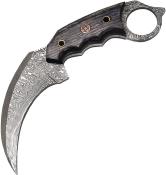 FHKKMBT002 Couteau Karambit FH Knives Lame Acier Damas 256 Couches Etui Cuir - Livraison Gratuite