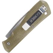 G1909 Couteau Gerber Mansfield Swayback Olive Lame Acier D2 Drop Point Slip Joint - Livraison Gratuite
