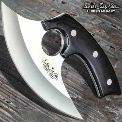 GH5074 Gil Hibben Legacy Ulu | Lame Acier 5Cr15 | Manche Pakkawood Noir | Housse Cuir - Livraison Gratuite