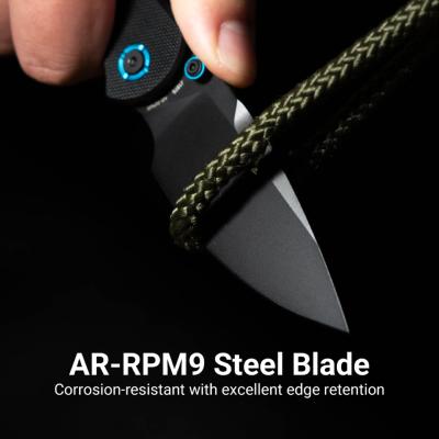 J1975BBK — Couteau CJRB Latitude Lame Acier AR-RPM9 Drop Point Black PVD Manche G10 Noir Top Linerlock Flipper - Livraison Gratuite
