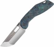 KETM0101 Couteau Ketuo Yakuza | Lame Tanto Acier 154CM Satin | Manche Blue&Green Carbon Fiber Linerlock - Livraison Gratuite